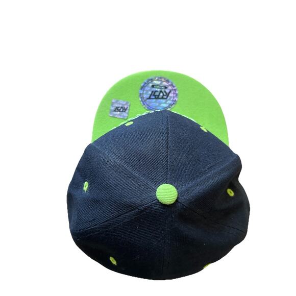 90s Brooklyn Hat Green Embroidered Flat Brim Artsy Bold Vintage Skate Grunge Y2K - Picture 6 of 8